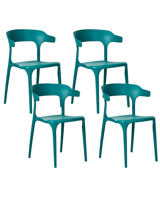 Set of 4 Garden Chairs GUBBIO Teal