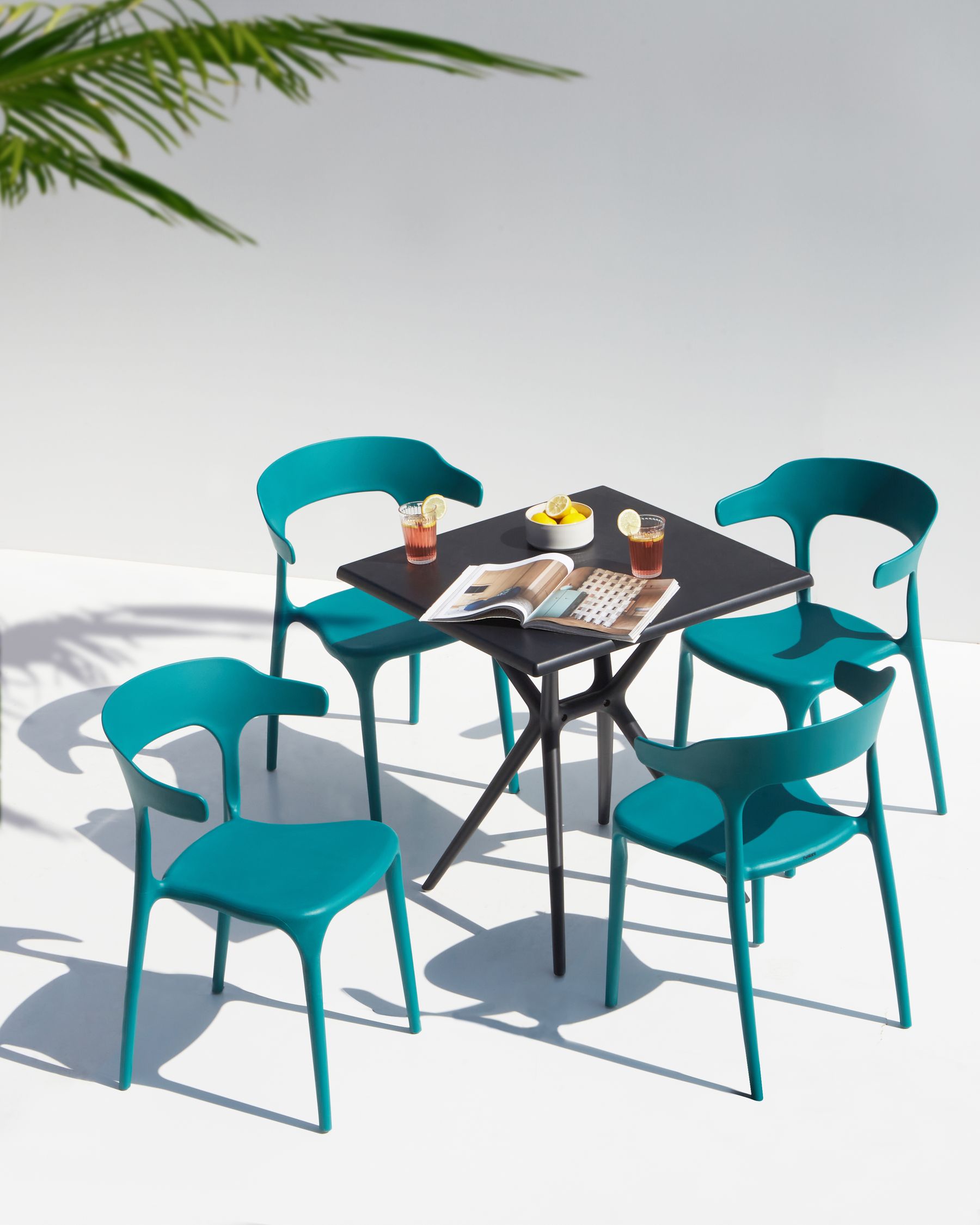 Set of 4 Garden Chairs GUBBIO Teal